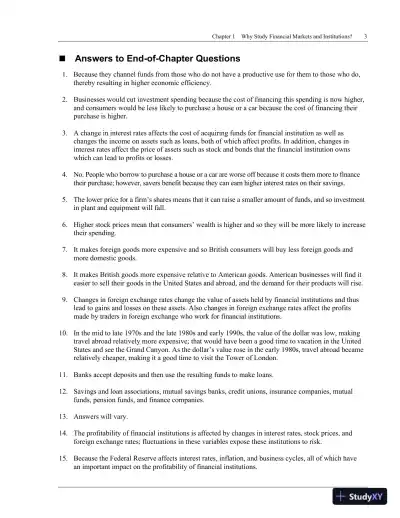 Financial Markets and Institutions, 7th Edition Solution Manual - Page 4 preview image