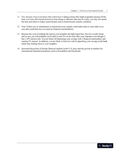 Financial Markets and Institutions, 7th Edition Solution Manual - Page 8 preview image