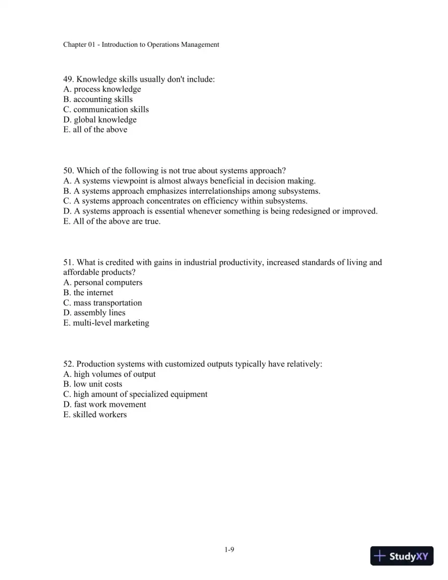 Test Bank For Operations Management, 11th Edition, page 10