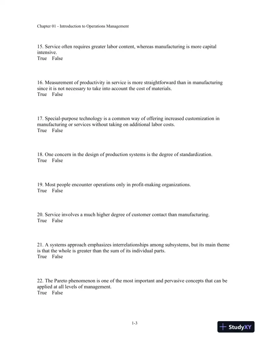 Test Bank For Operations Management, 11th Edition, page 4