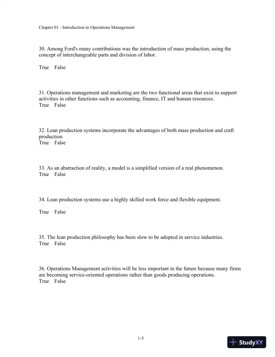 Test Bank For Operations Management, 11th Edition, page 6