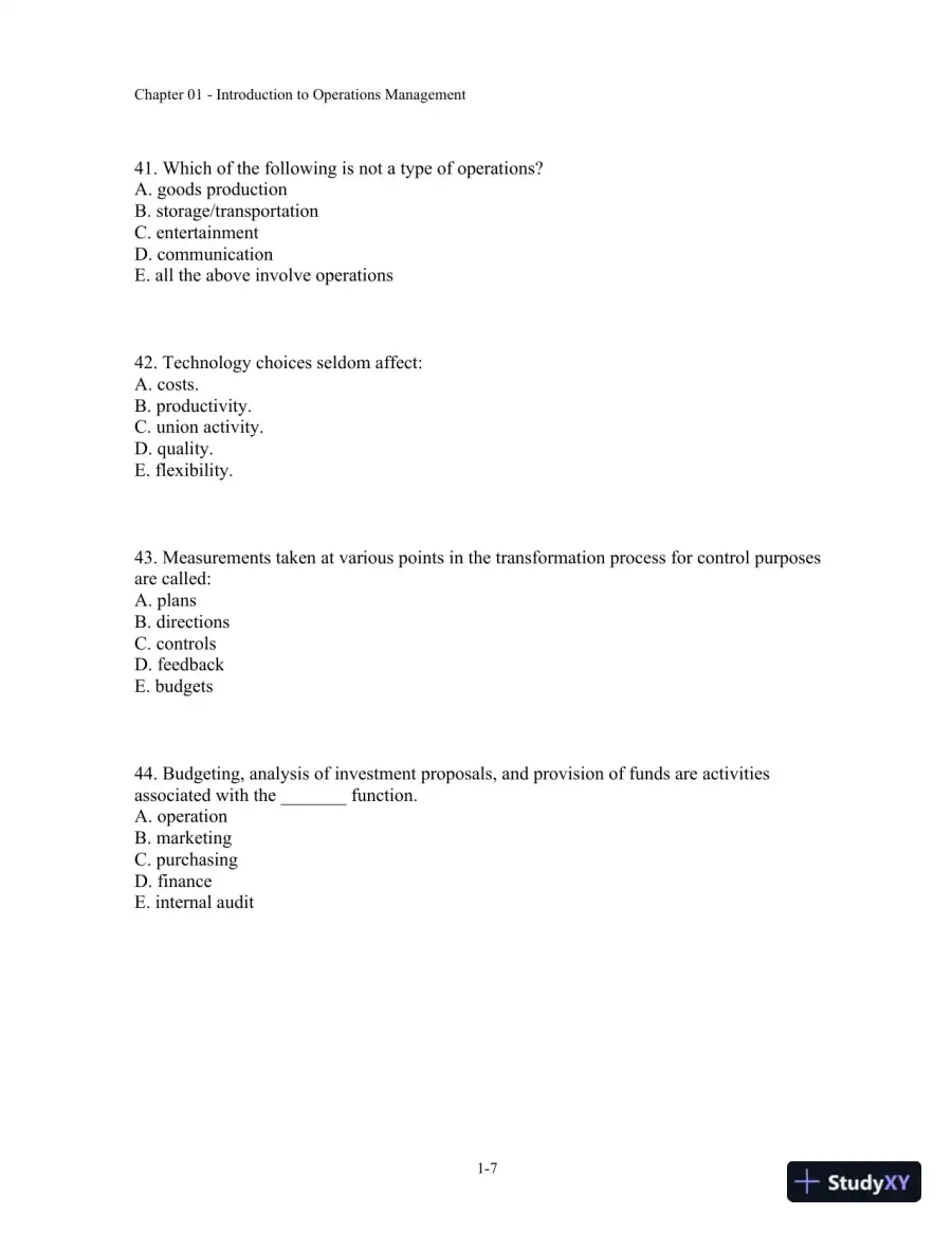 Test Bank For Operations Management, 11th Edition, page 8