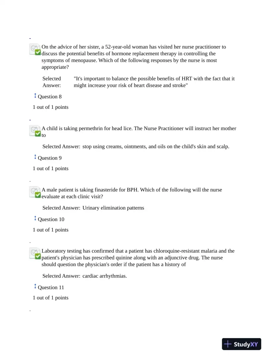 2021 NURS6521 Walden University Pharmacology Final Exam Version 1 With Answers (101 Solved Questions), page 4