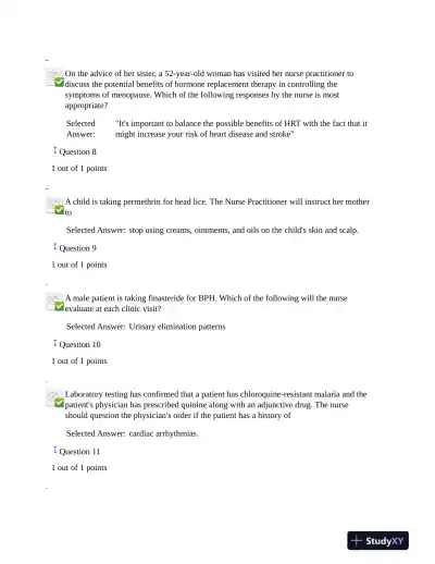 2021 NURS6521 Walden University Pharmacology Final Exam Version 1 With Answers (101 Solved Questions) - Page 4 preview image