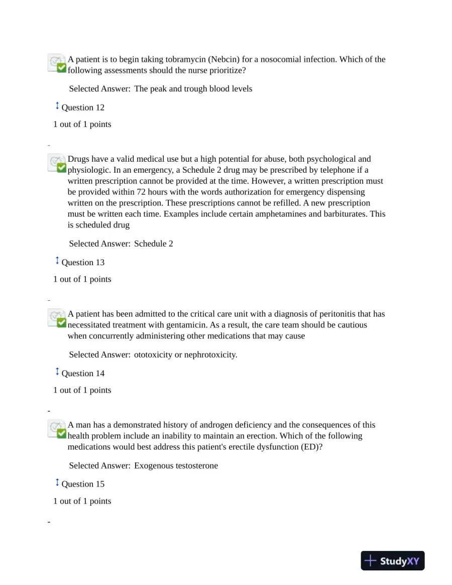 2021 NURS6521 Walden University Pharmacology Final Exam Version 1 With Answers (101 Solved Questions), page 5