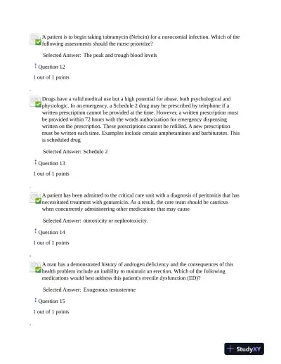 2021 NURS6521 Walden University Pharmacology Final Exam Version 1 With Answers (101 Solved Questions) - Page 5 preview image