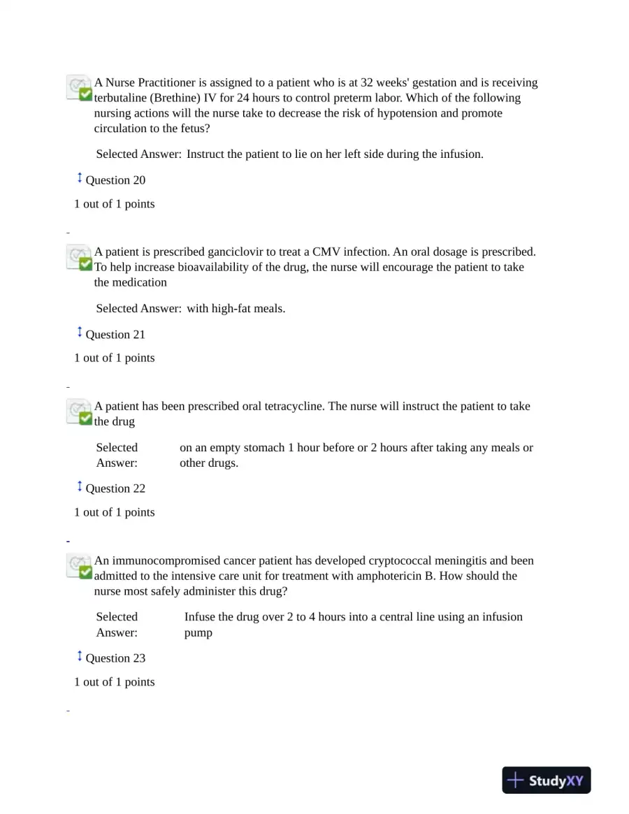 2021 NURS6521 Walden University Pharmacology Final Exam Version 1 With Answers (101 Solved Questions), page 7