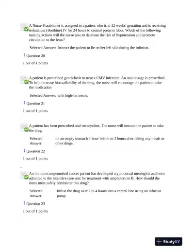 2021 NURS6521 Walden University Pharmacology Final Exam Version 1 With Answers (101 Solved Questions) - Page 7 preview image