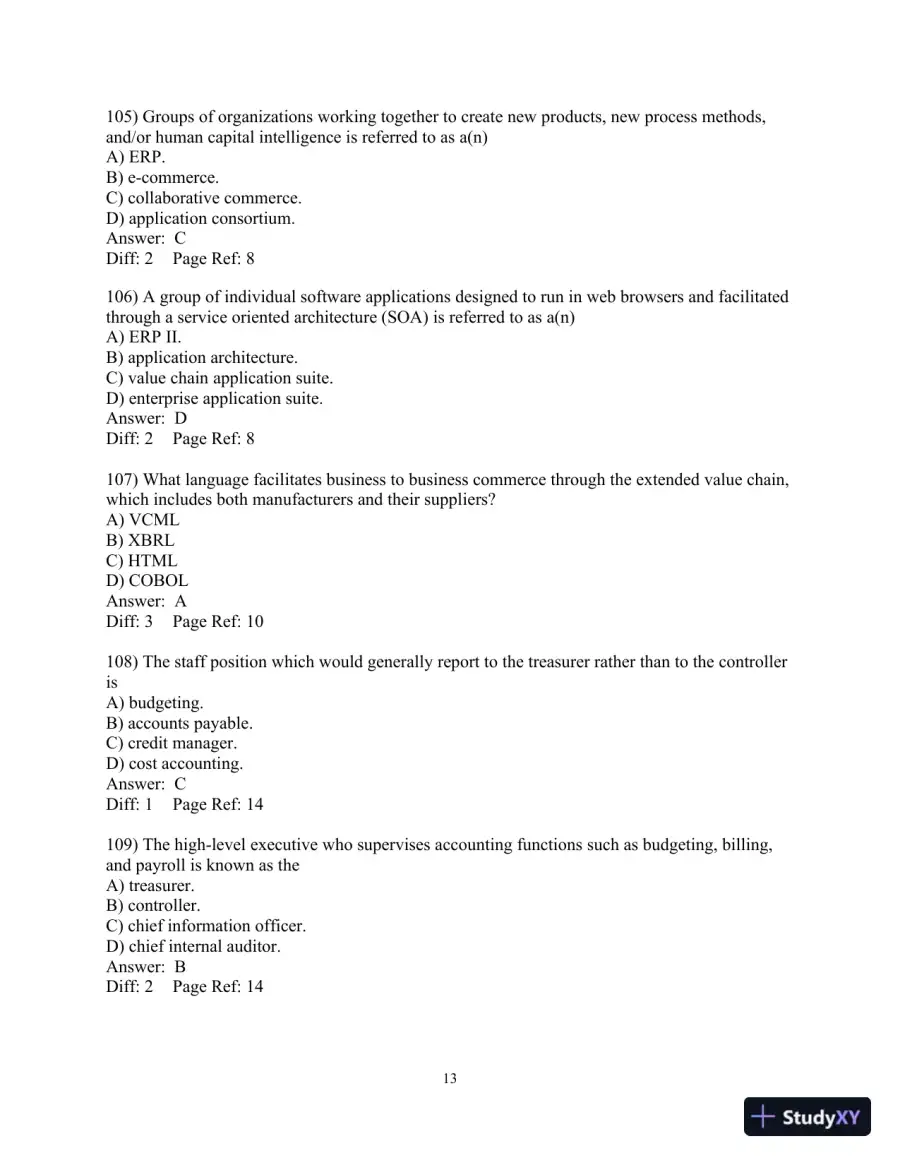 Test Bank For Accounting Information Systems, 10th Edition, page 14