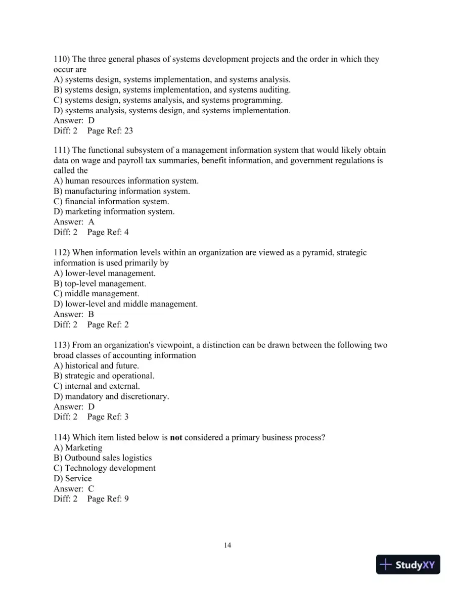 Test Bank For Accounting Information Systems, 10th Edition, page 15