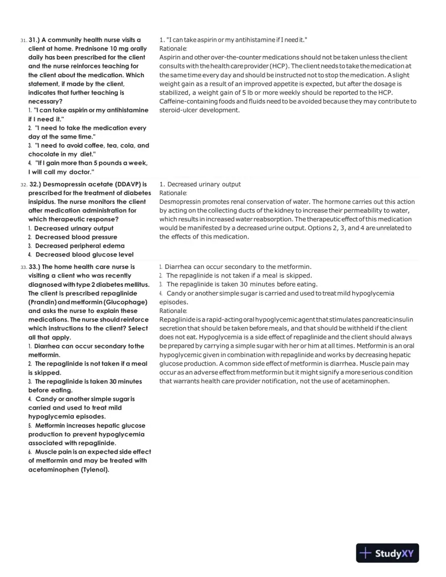 ATI Pharmacology Practice Exam With Answers (313 Solved Questions), page 9