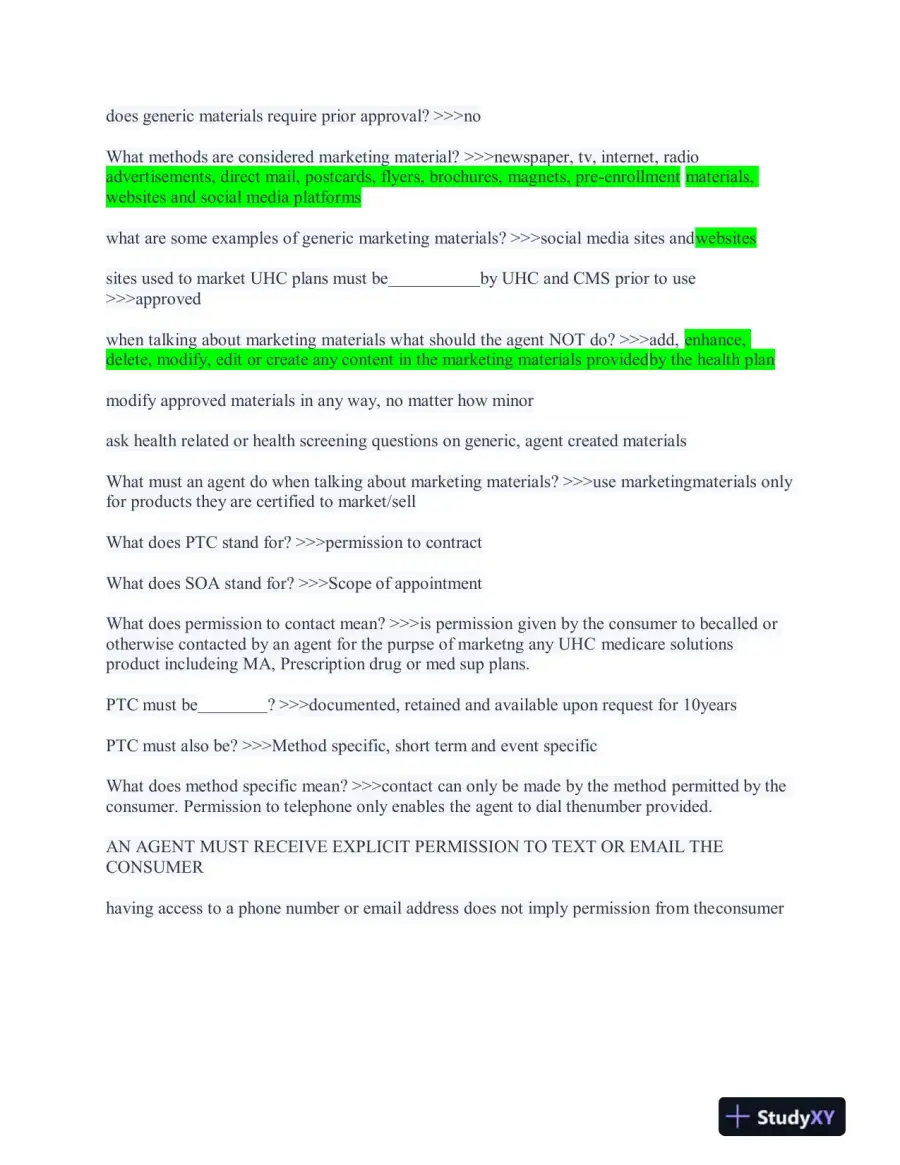 UHC Health Care Assessment Practice Exam With Answers (174 Solved Questions), page 4