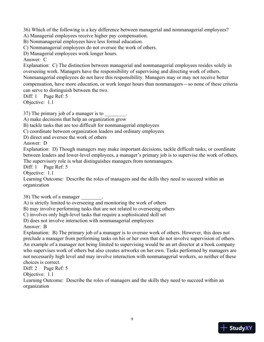 Test Bank For Fundamentals Of Management: Essential Concepts And Applications, 8th Edition, page 10