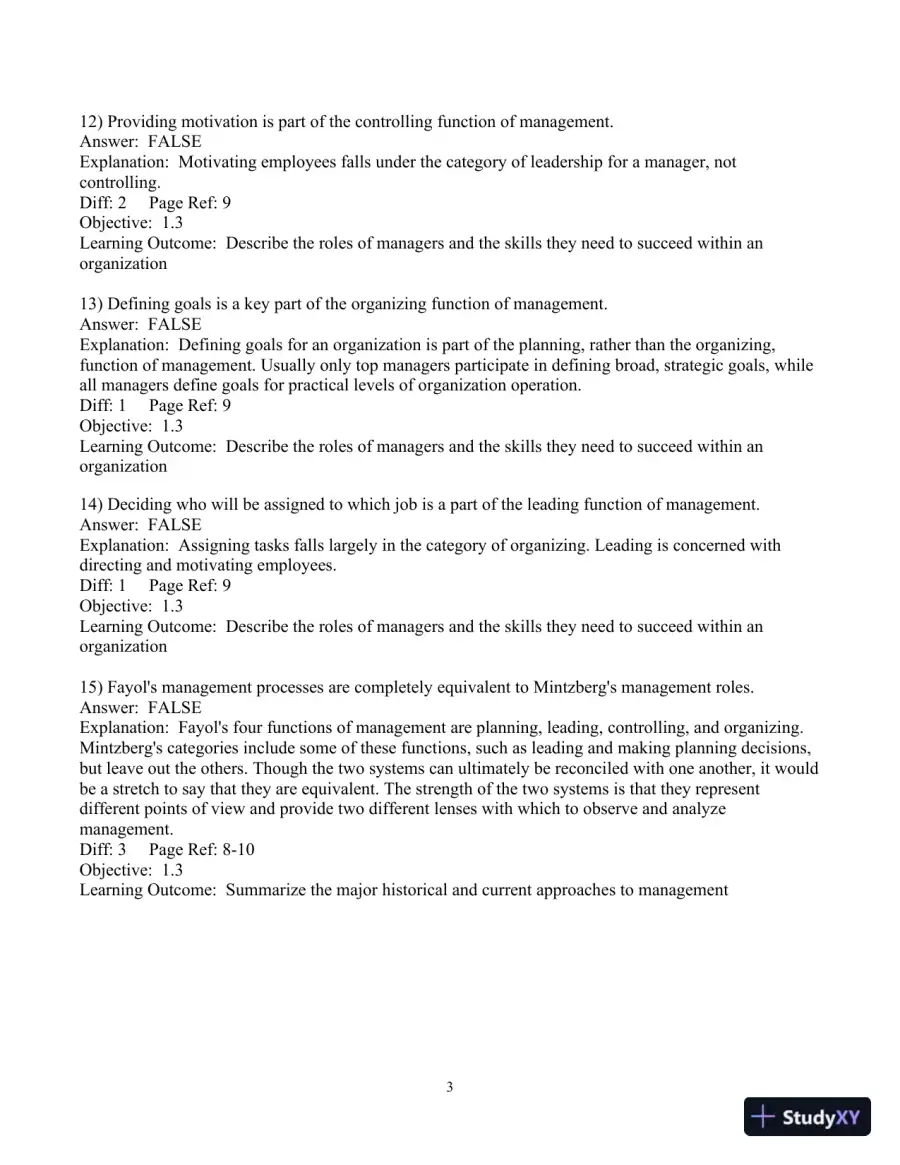 Test Bank For Fundamentals Of Management: Essential Concepts And Applications, 8th Edition, page 4
