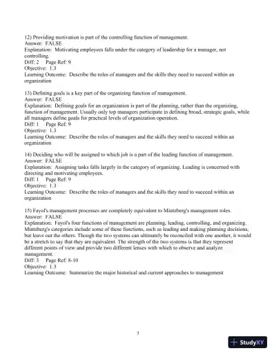 Test Bank For Fundamentals Of Management: Essential Concepts And Applications, 8th Edition - Page 4 preview image