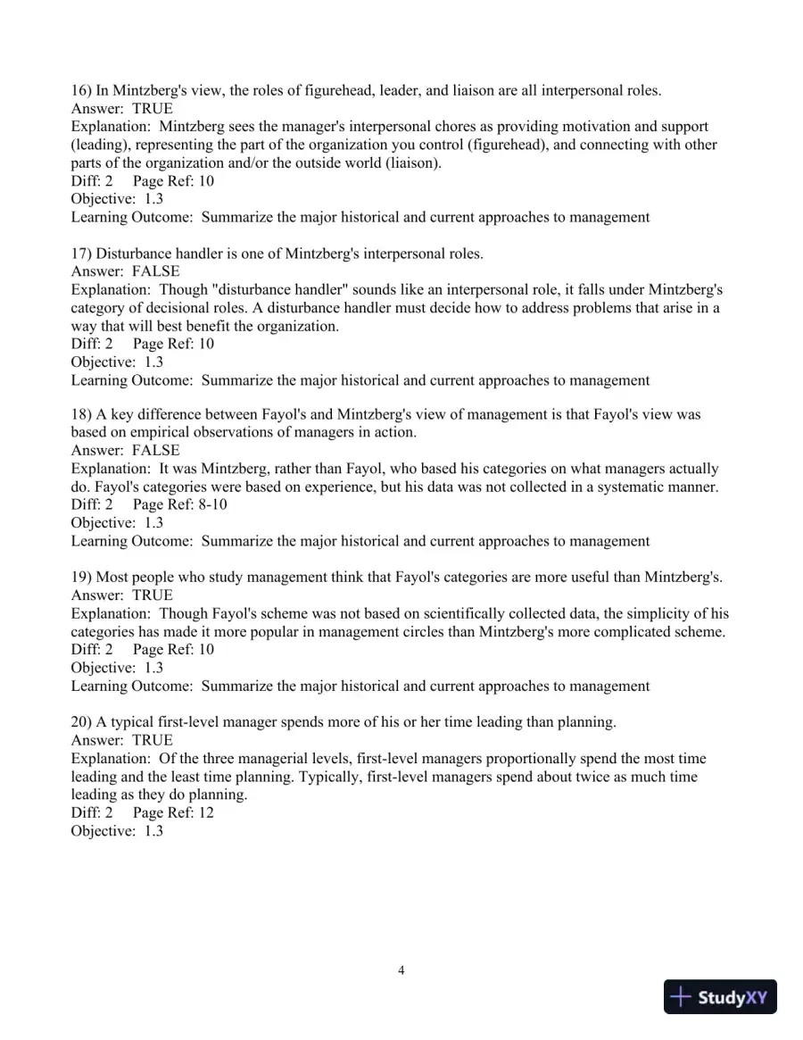 Test Bank For Fundamentals Of Management: Essential Concepts And Applications, 8th Edition, page 5
