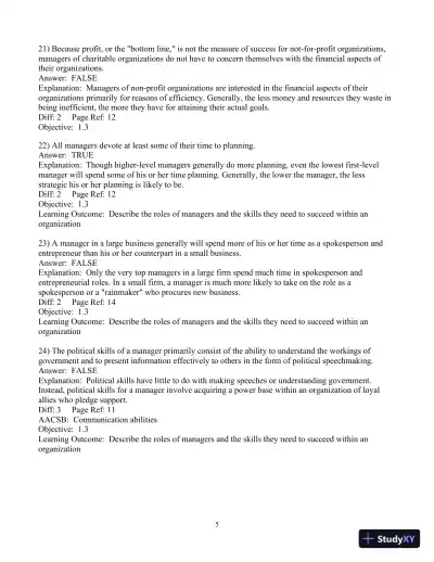 Test Bank For Fundamentals Of Management: Essential Concepts And Applications, 8th Edition - Page 6 preview image