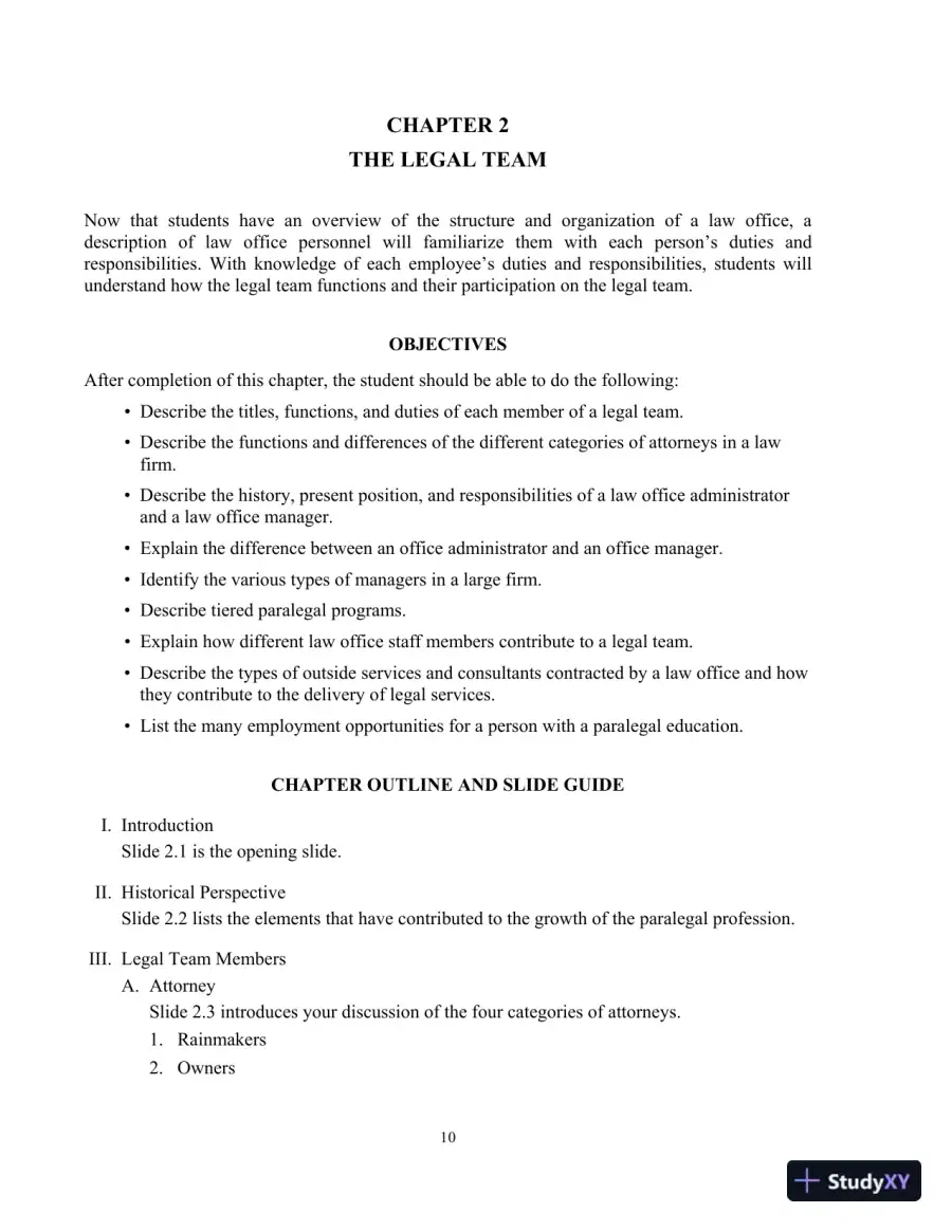 Solution Manual for Fundamentals of Law Office Management, 5th Edition, page 13