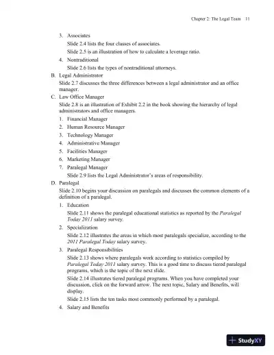 Solution Manual for Fundamentals of Law Office Management, 5th Edition - Page 14 preview image