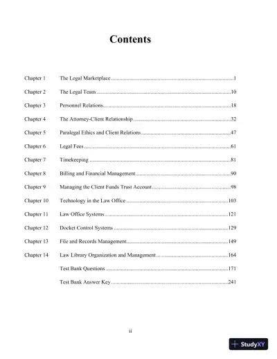 Solution Manual for Fundamentals of Law Office Management, 5th Edition - Page 3 preview image