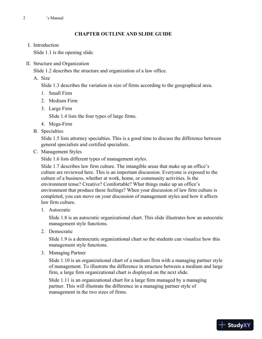 Solution Manual for Fundamentals of Law Office Management, 5th Edition, page 5