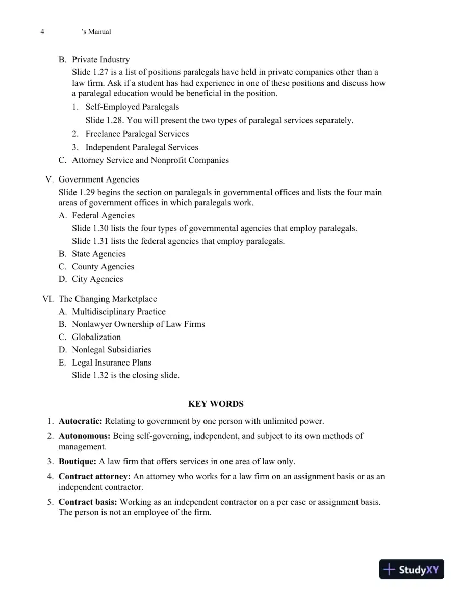 Solution Manual for Fundamentals of Law Office Management, 5th Edition, page 7
