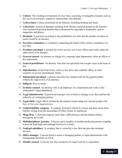 Solution Manual for Fundamentals of Law Office Management, 5th Edition - Page 8 preview image
