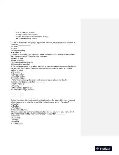 Foundations of Entrepreneurship: Key Concepts, Characteristics, and Strategic Decisions - Page 14 preview image