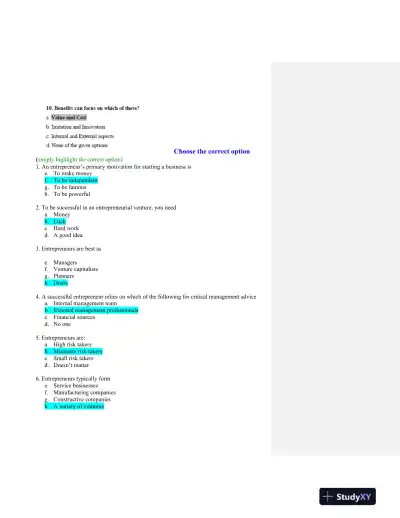 Foundations of Entrepreneurship: Key Concepts, Characteristics, and Strategic Decisions - Page 7 preview image