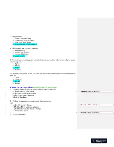Foundations of Entrepreneurship: Key Concepts, Characteristics, and Strategic Decisions - Page 8 preview image