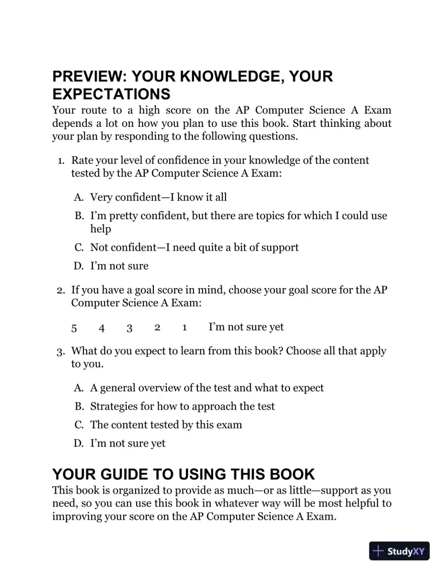 Cracking the AP Computer Science A Exam, 2020 Edition: Practice Tests and Prep for the NEW 2020 Exam (2020), page 17