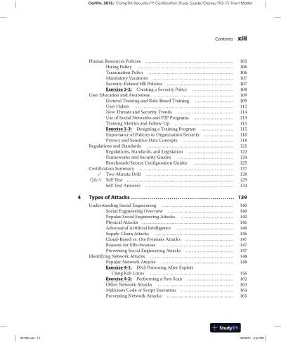 CompTIA Security+ Certification Study Guide Exam SY0-601 (2022) - Page 15 preview image