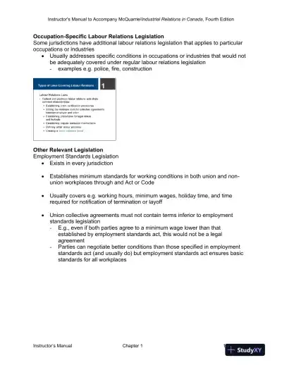 Lecture Notes for Industrial Relations in Canada, 4th Edition - Page 11 preview image