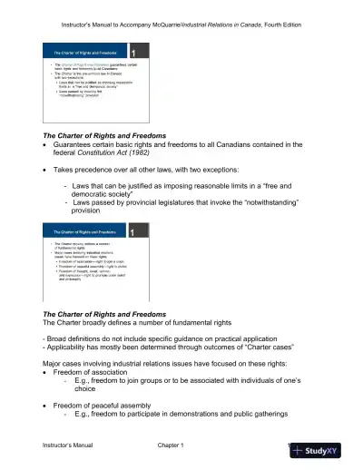 Lecture Notes for Industrial Relations in Canada, 4th Edition - Page 15 preview image