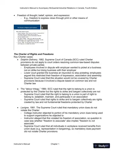 Lecture Notes for Industrial Relations in Canada, 4th Edition - Page 16 preview image