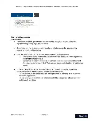 Lecture Notes for Industrial Relations in Canada, 4th Edition - Page 6 preview image