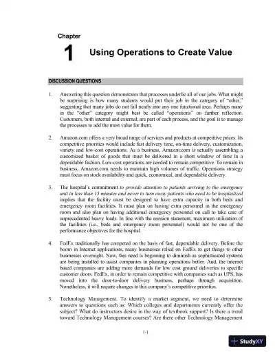 Solution Manual For Operations Management: Processes and Supply Chains, 11th Edition - Page 1 preview image