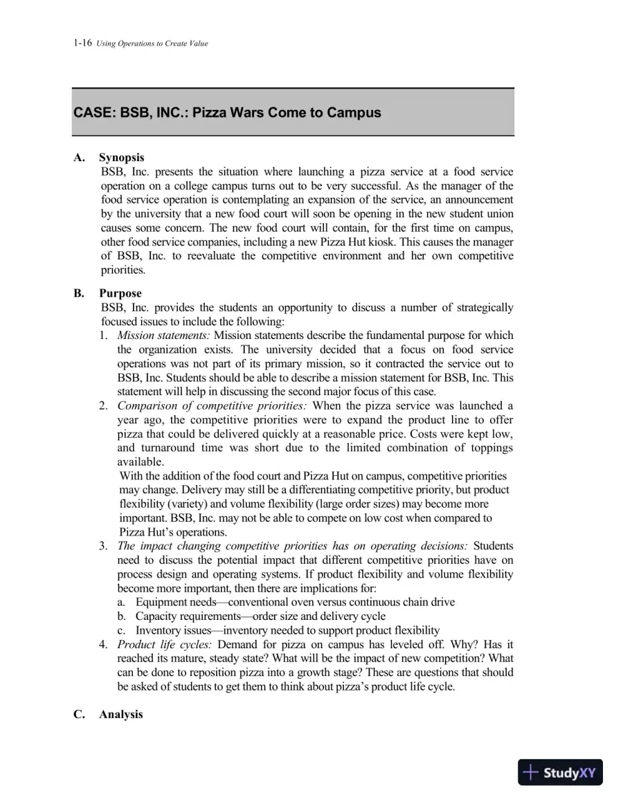 Solution Manual For Operations Management: Processes and Supply Chains, 11th Edition, page 17