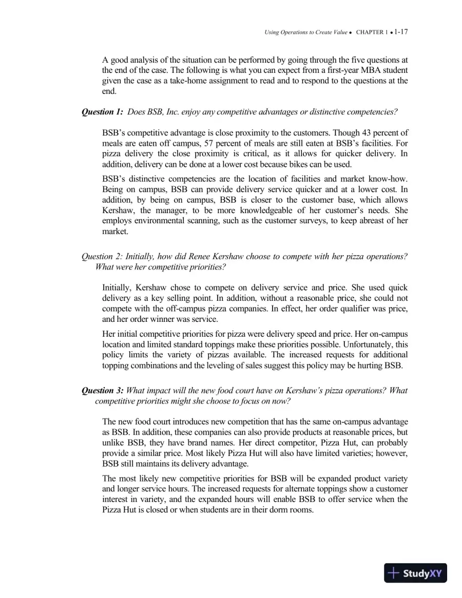 Solution Manual For Operations Management: Processes and Supply Chains, 11th Edition, page 18