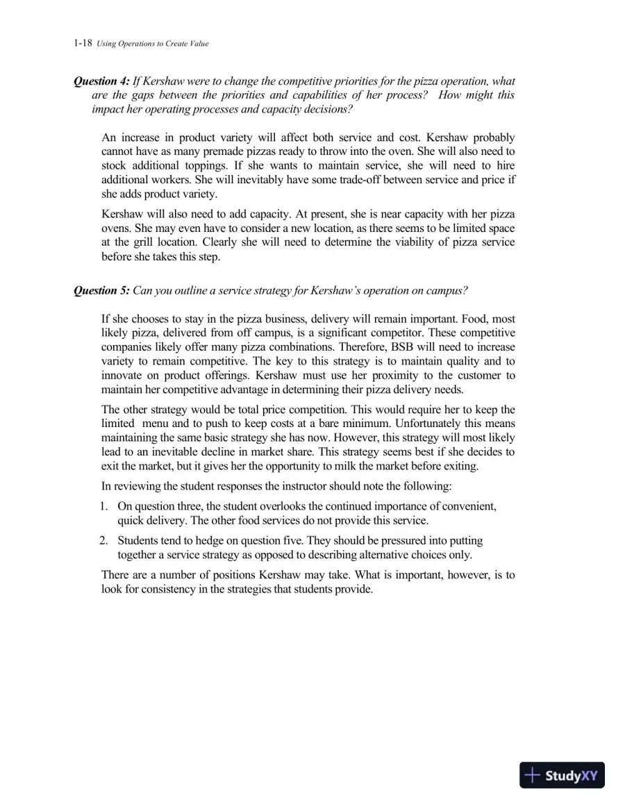 Solution Manual For Operations Management: Processes and Supply Chains, 11th Edition, page 19
