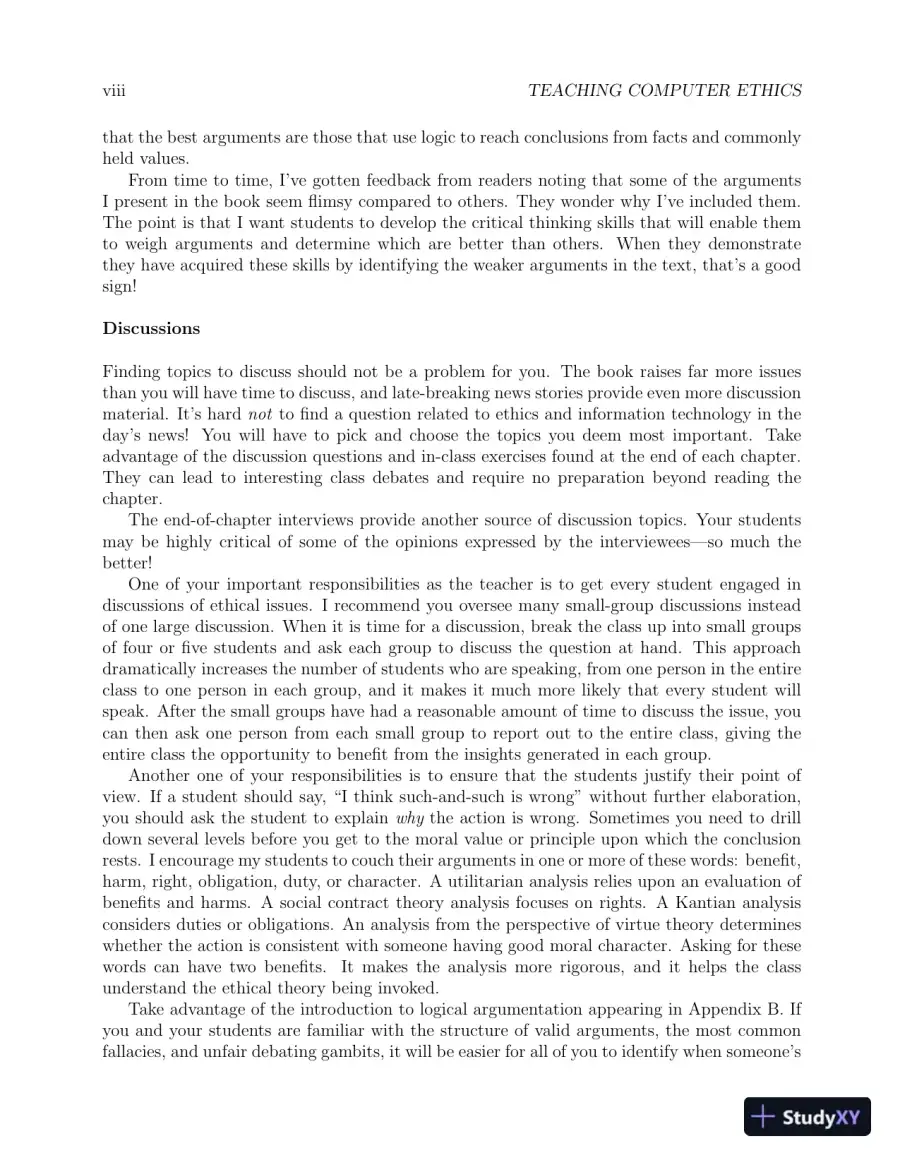 Solution Manual for Ethics for the Information Age, 8th Edition, page 5