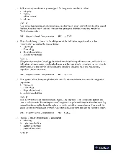 Legal and Ethical Issues for Health Professions 3rd Edition Test Bank - Page 12 preview image