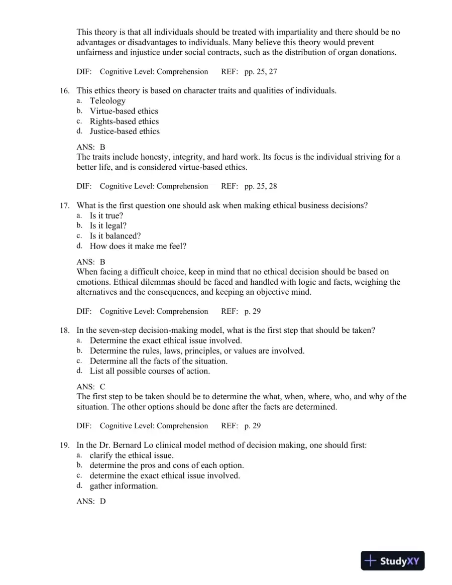Legal and Ethical Issues for Health Professions 3rd Edition Test Bank, page 13