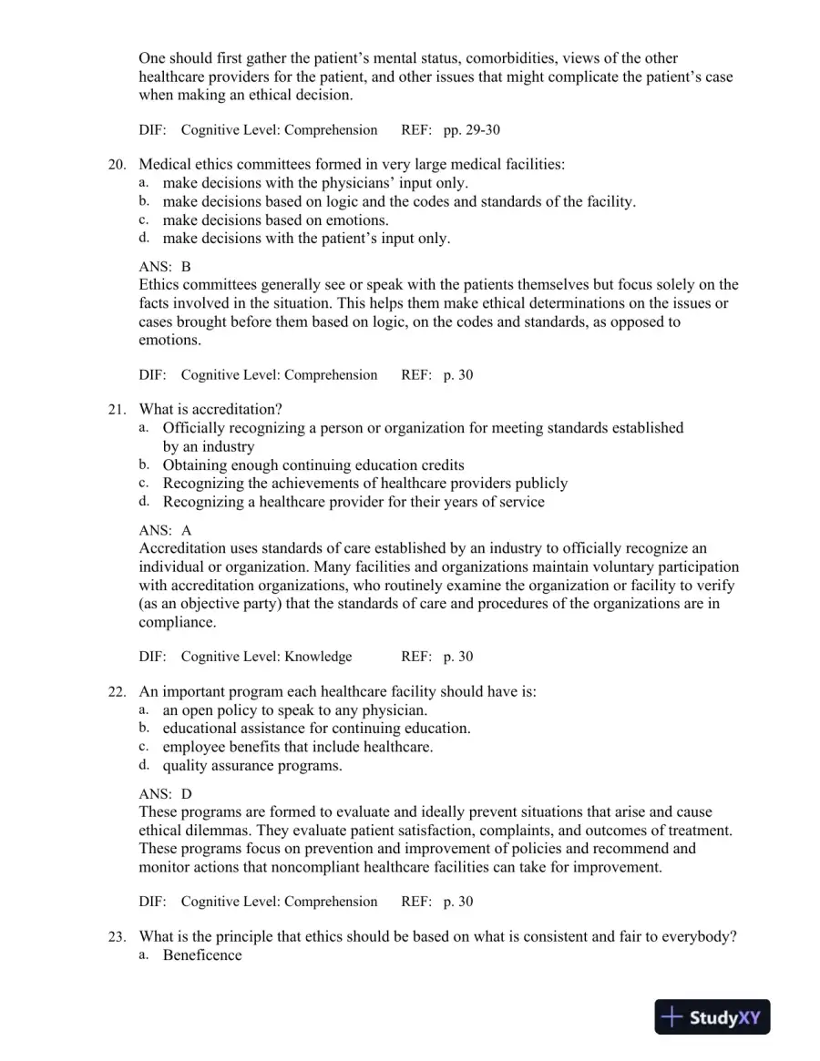Legal and Ethical Issues for Health Professions 3rd Edition Test Bank, page 14