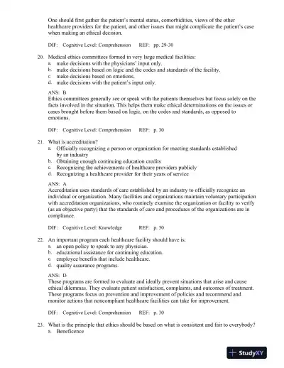 Legal and Ethical Issues for Health Professions 3rd Edition Test Bank - Page 14 preview image