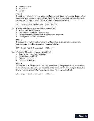 Legal and Ethical Issues for Health Professions 3rd Edition Test Bank - Page 15 preview image