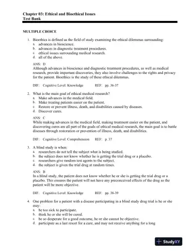 Legal and Ethical Issues for Health Professions 3rd Edition Test Bank - Page 16 preview image