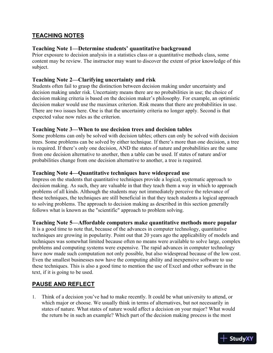 Operations Management: Creating Value Along The Supply Chain, 1st  Canadian Edition Lecture Notes, page 10