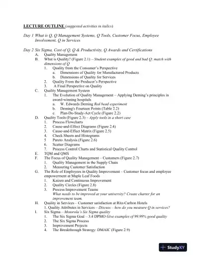 Operations Management: Creating Value Along The Supply Chain, 1st Canadian Edition Lecture Notes - Page 14 preview image