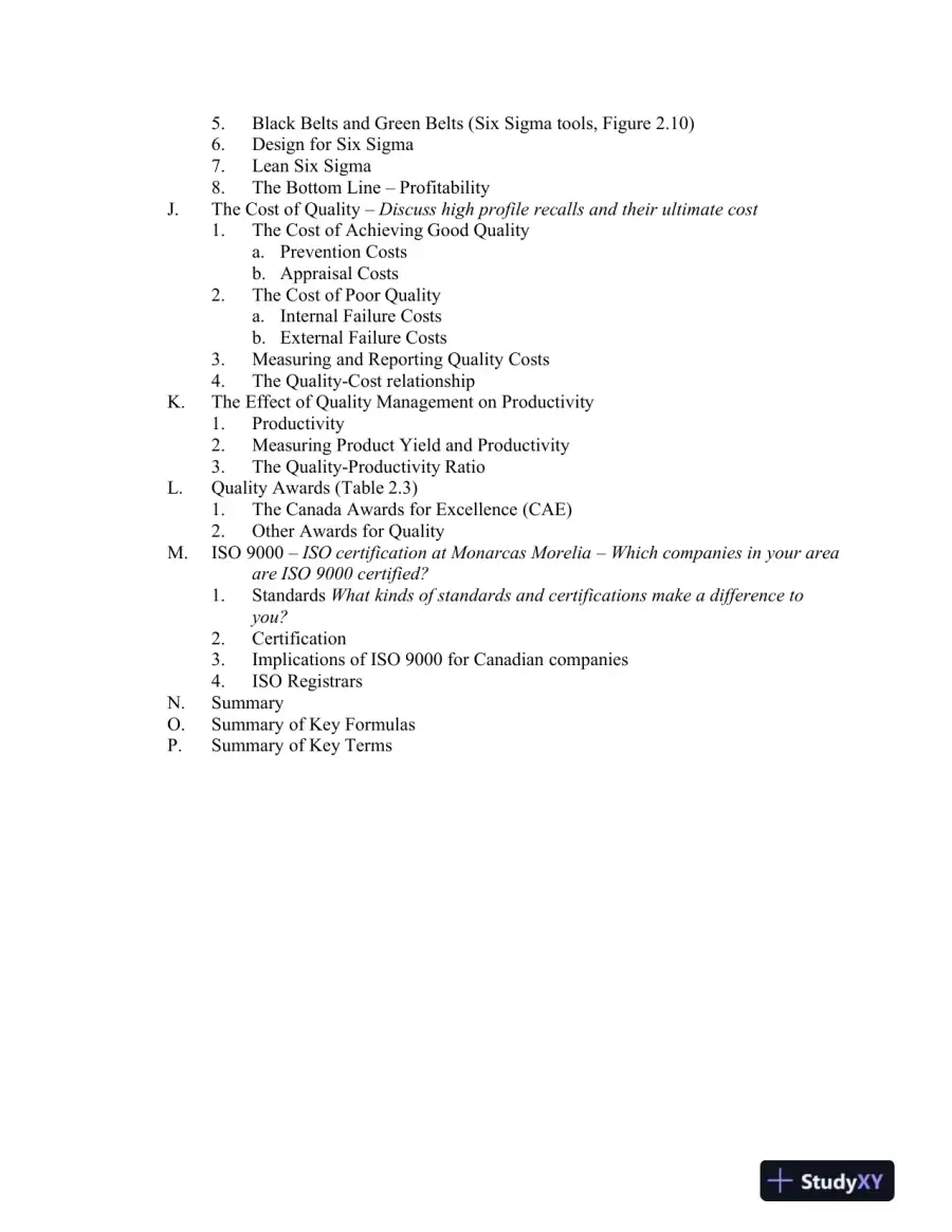 Operations Management: Creating Value Along The Supply Chain, 1st  Canadian Edition Lecture Notes, page 15